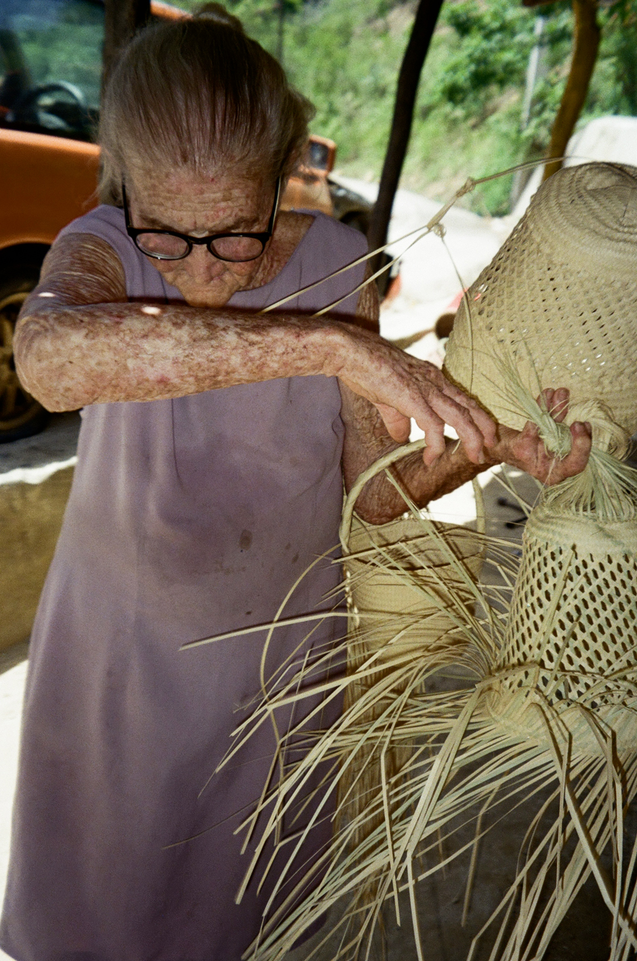 Jimena Guzman worked with artisans in the Dominican Republic to collect and make the Rafia used for her collection. Photo by Jimena Guzman.