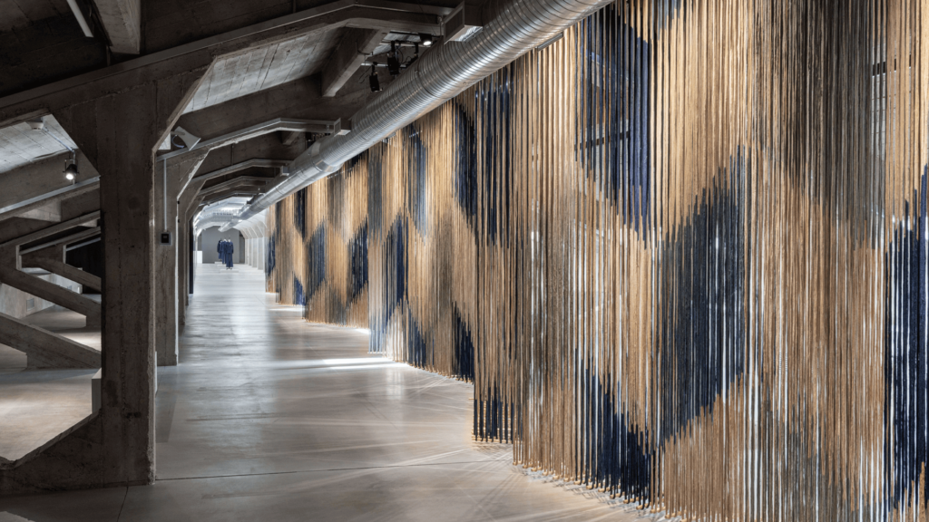 Ricketts textile art installation featured in AN/ARCHIVE blue r/evolution by DSL Studio